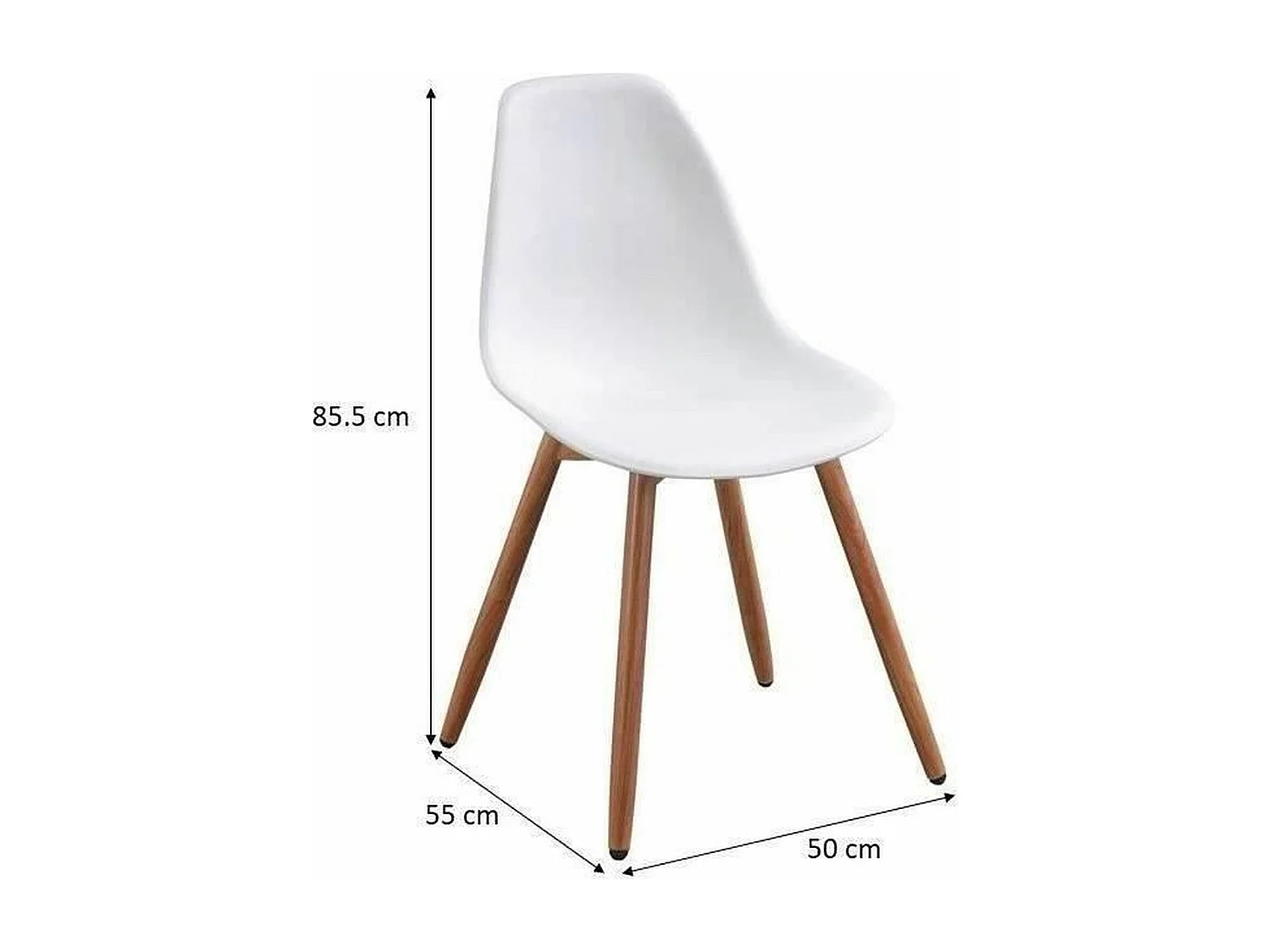 Lot de 4 chaises de jardin polypropylene - 50 x 55 x 85,5 cm