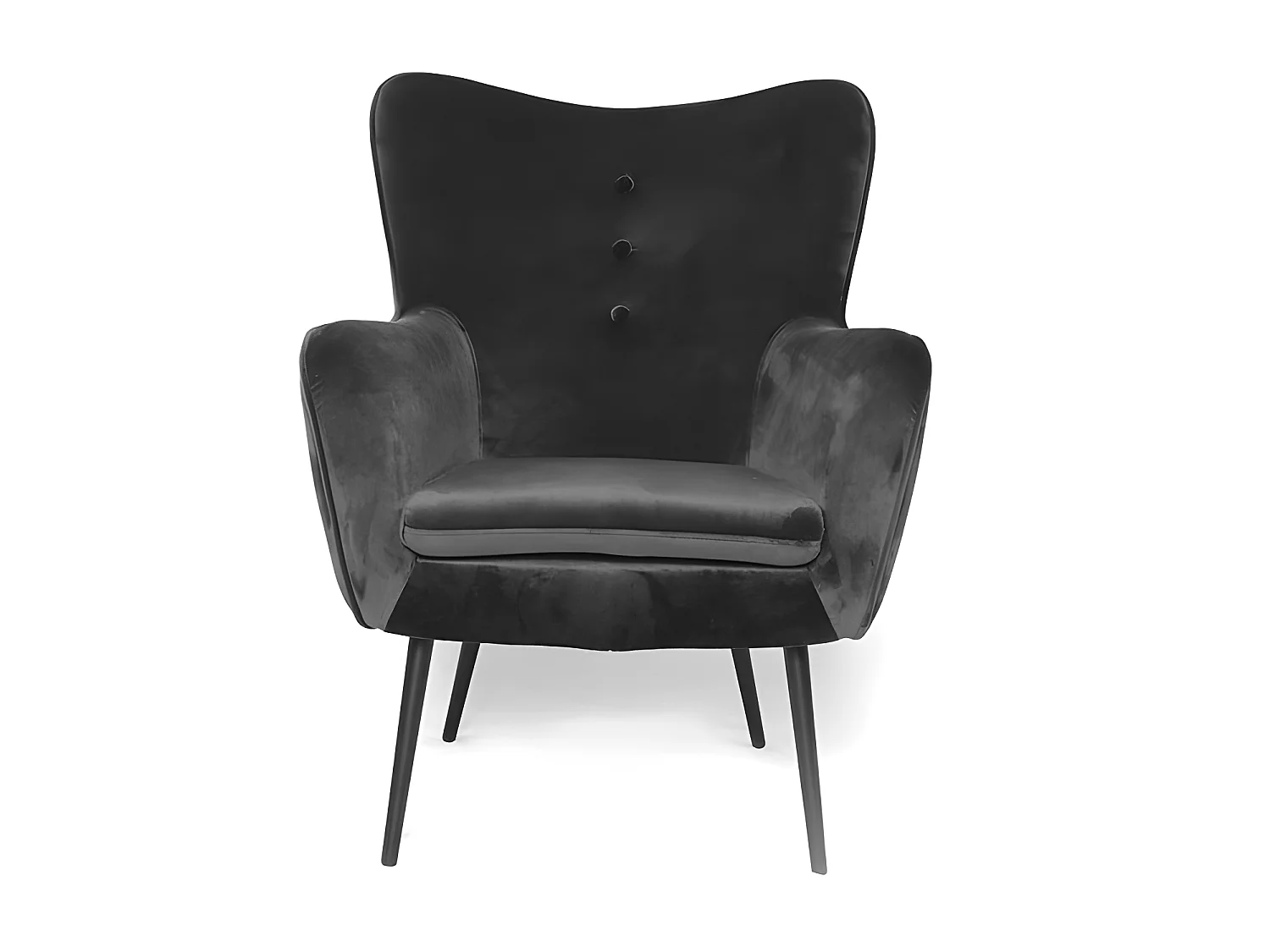 Fauteuil En Velours Design Zola - Couleurs - Noir