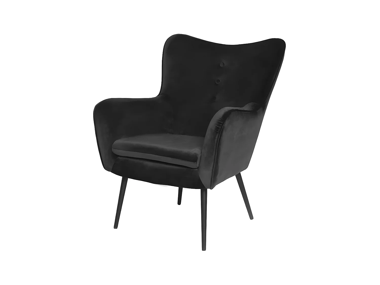 Fauteuil En Velours Design Zola - Couleurs - Noir