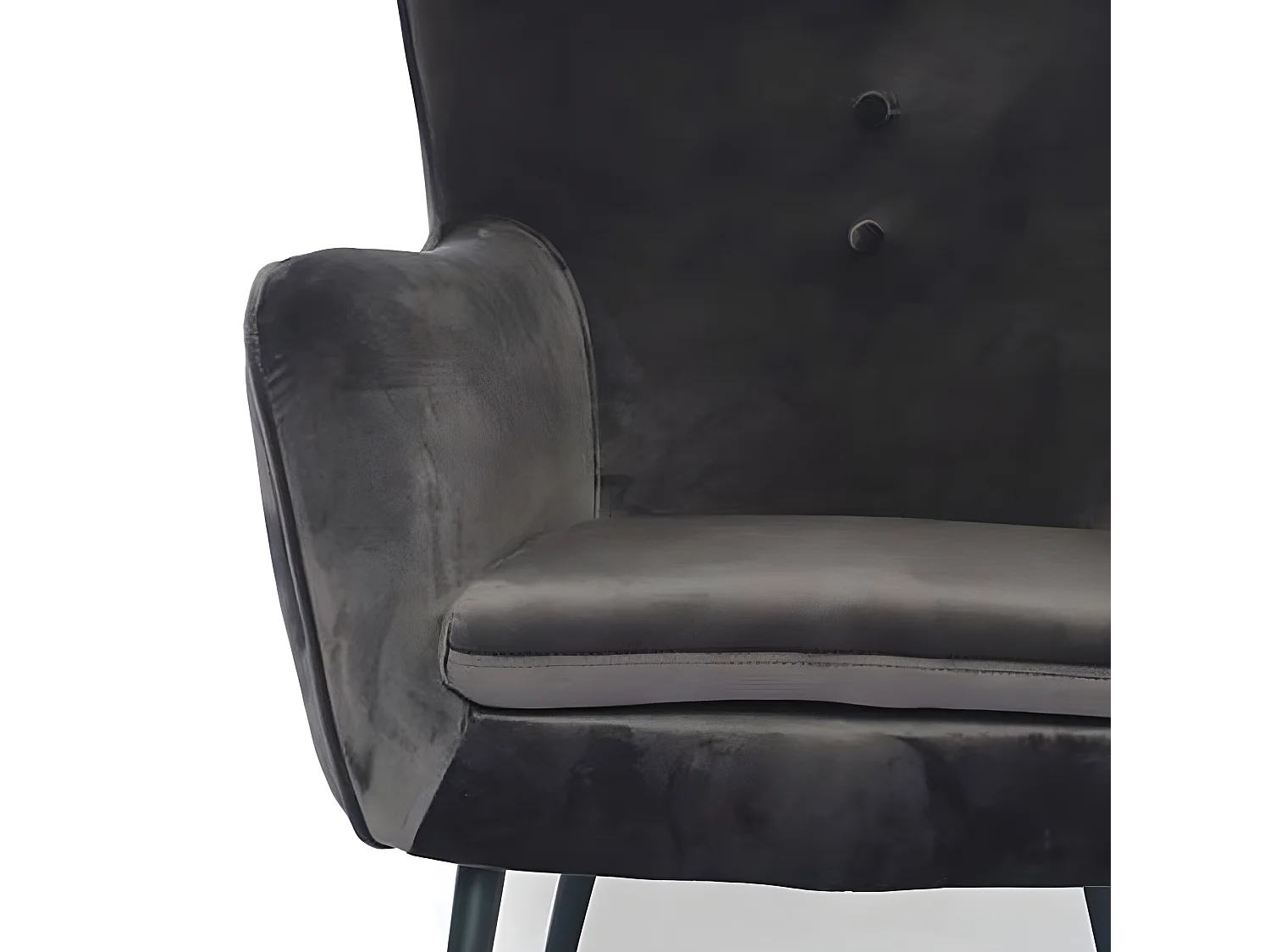 Fauteuil En Velours Design Zola - Couleurs - Noir