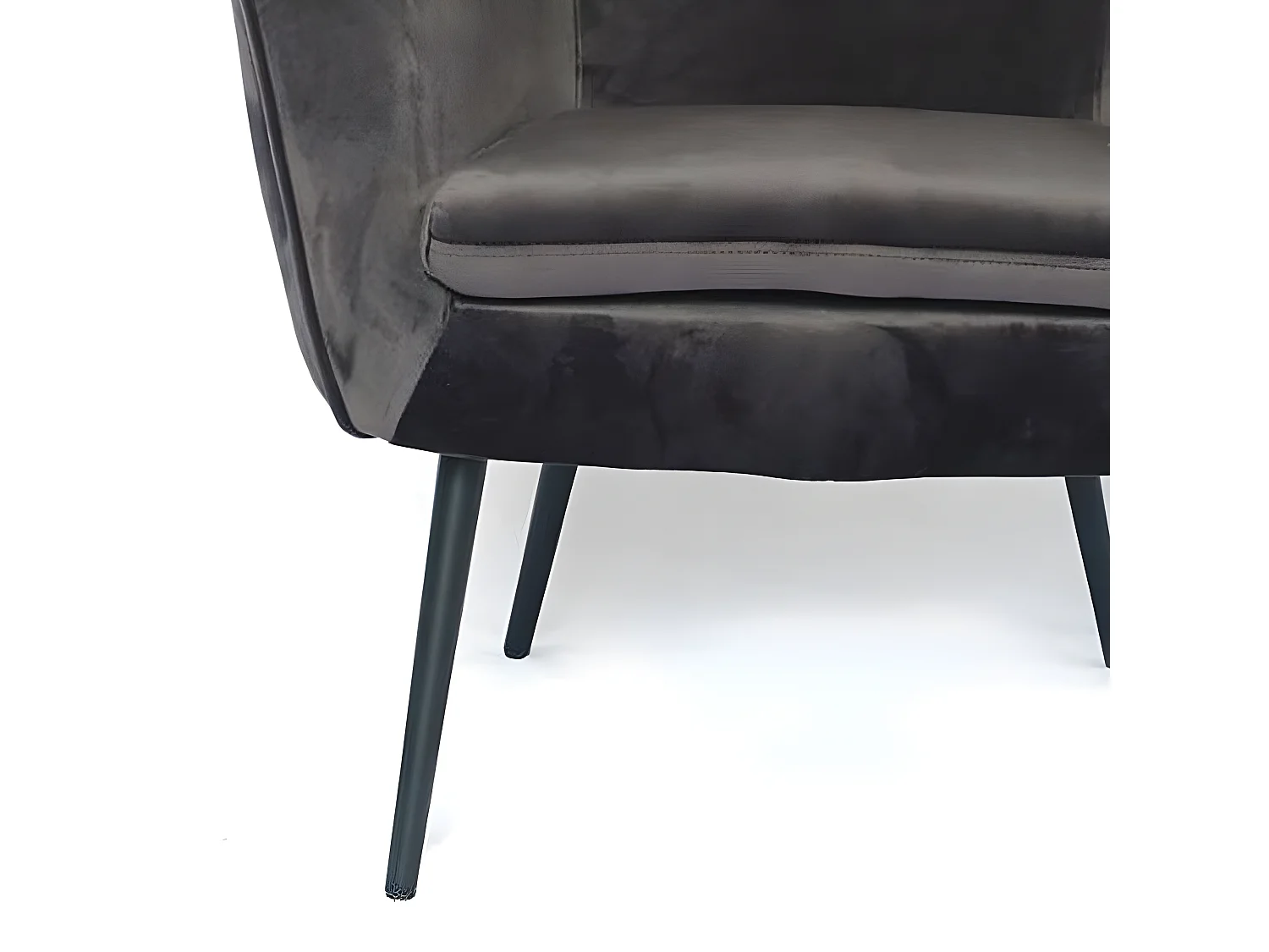Fauteuil En Velours Design Zola - Couleurs - Noir