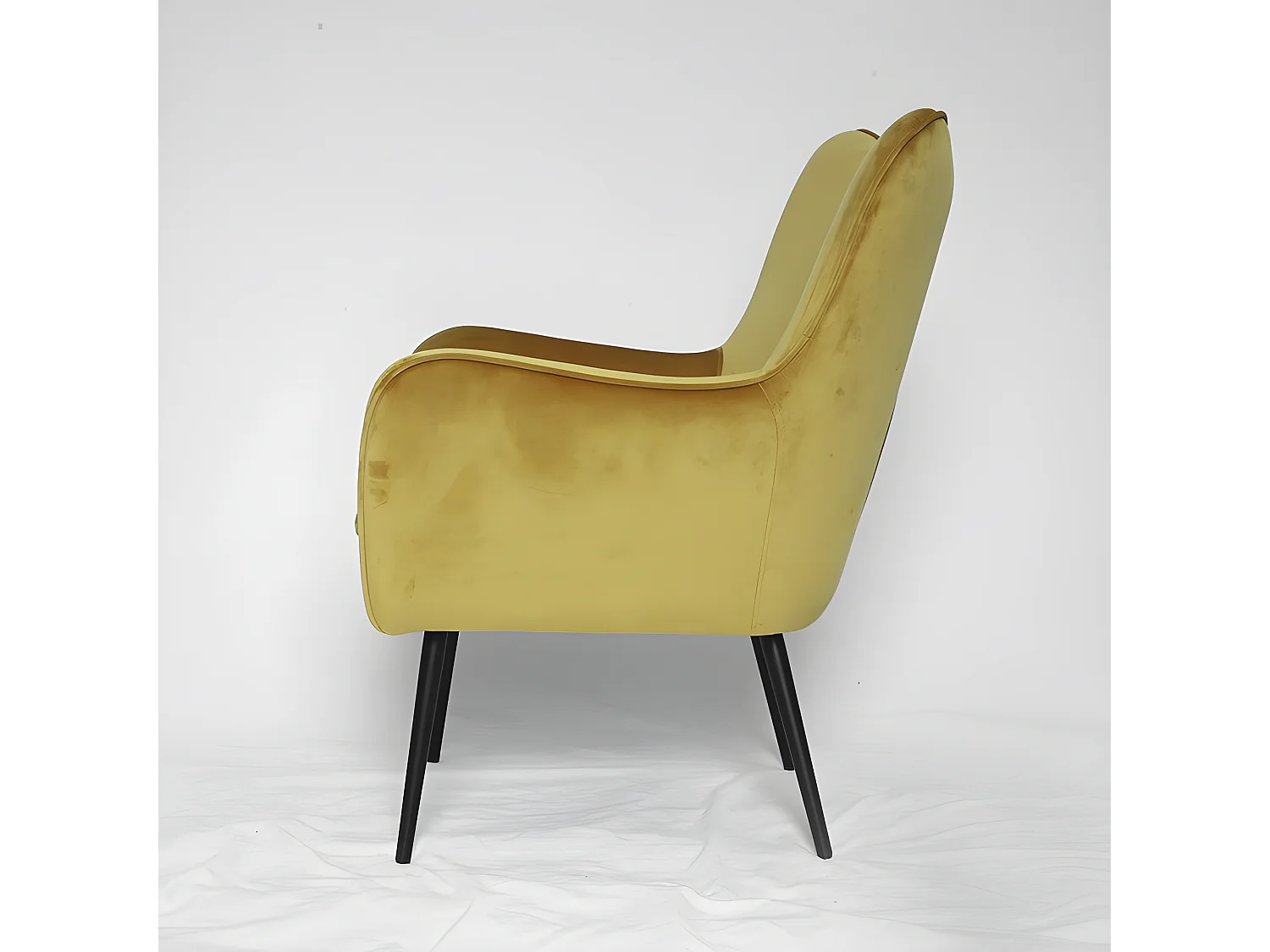 Fauteuil En Velours Design Zola - Couleurs - Jaune