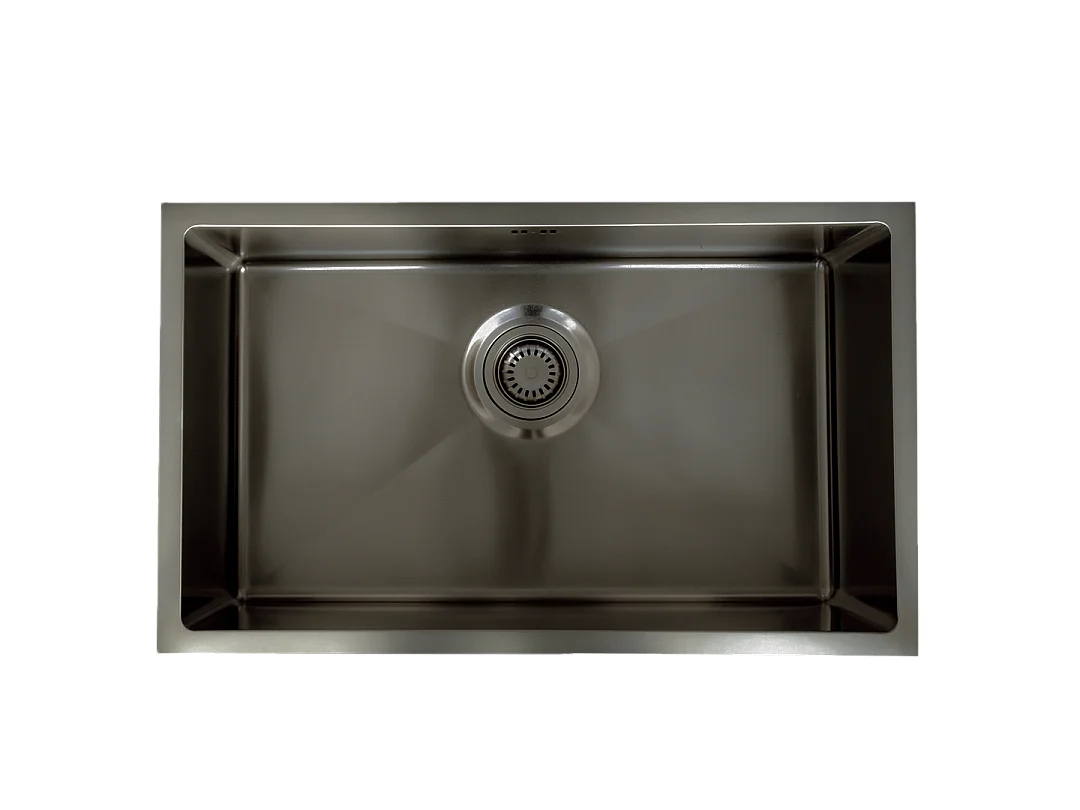 Luisa Spüle 1 großes Becken allein 76x45 aus Edelstahl grau gun metal Essebagno