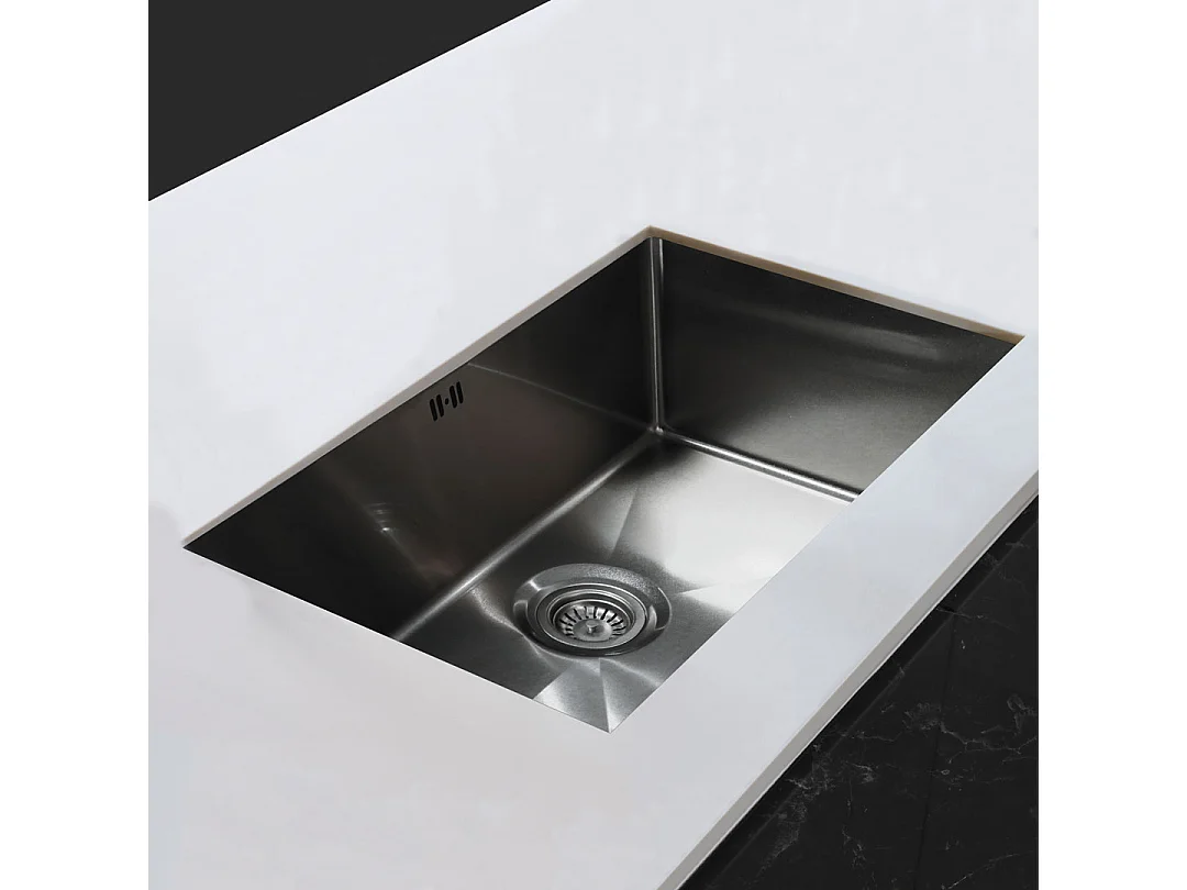 Luisa Spüle 1 großes Becken allein 76x45 aus Edelstahl grau gun metal Essebagno