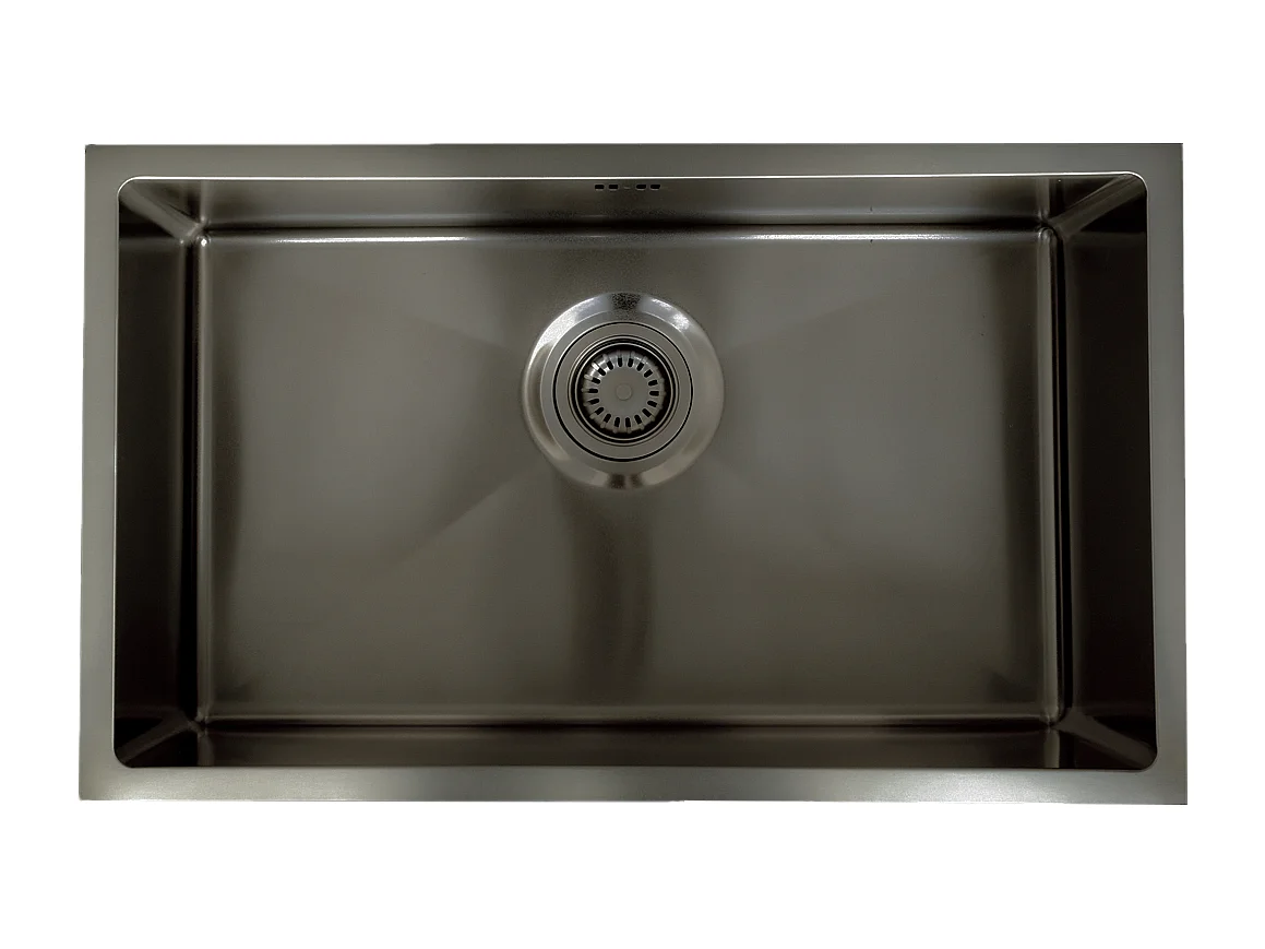 Luisa évier 1 grande cuve seule 76x45 en inox gris gun métal - Essebagno