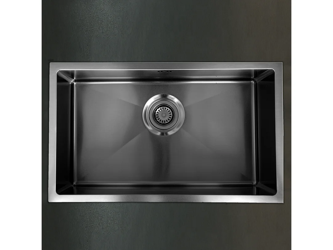 Luisa évier 1 grande cuve seule 76x45 en inox gris gun métal - Essebagno