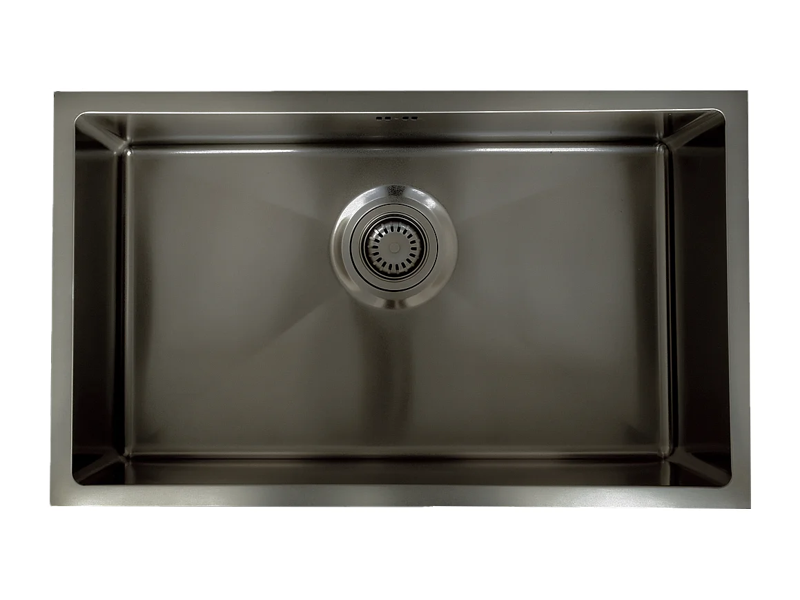 Luisa évier 1 grande cuve seule 76x45 en inox gris gun métal - Essebagno