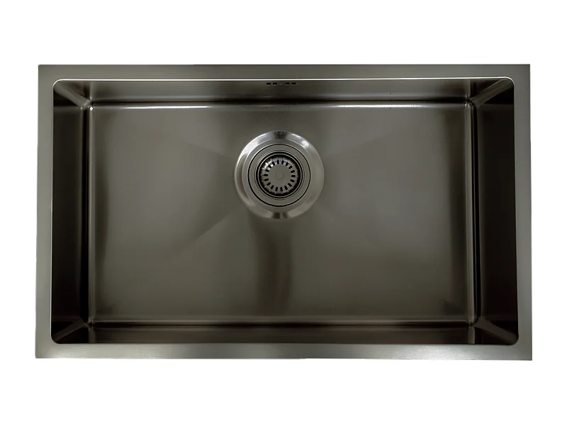 Fregadero Luisa 1 cubeta grande 76x45 en acero inoxidable gris gun metal Essebagno