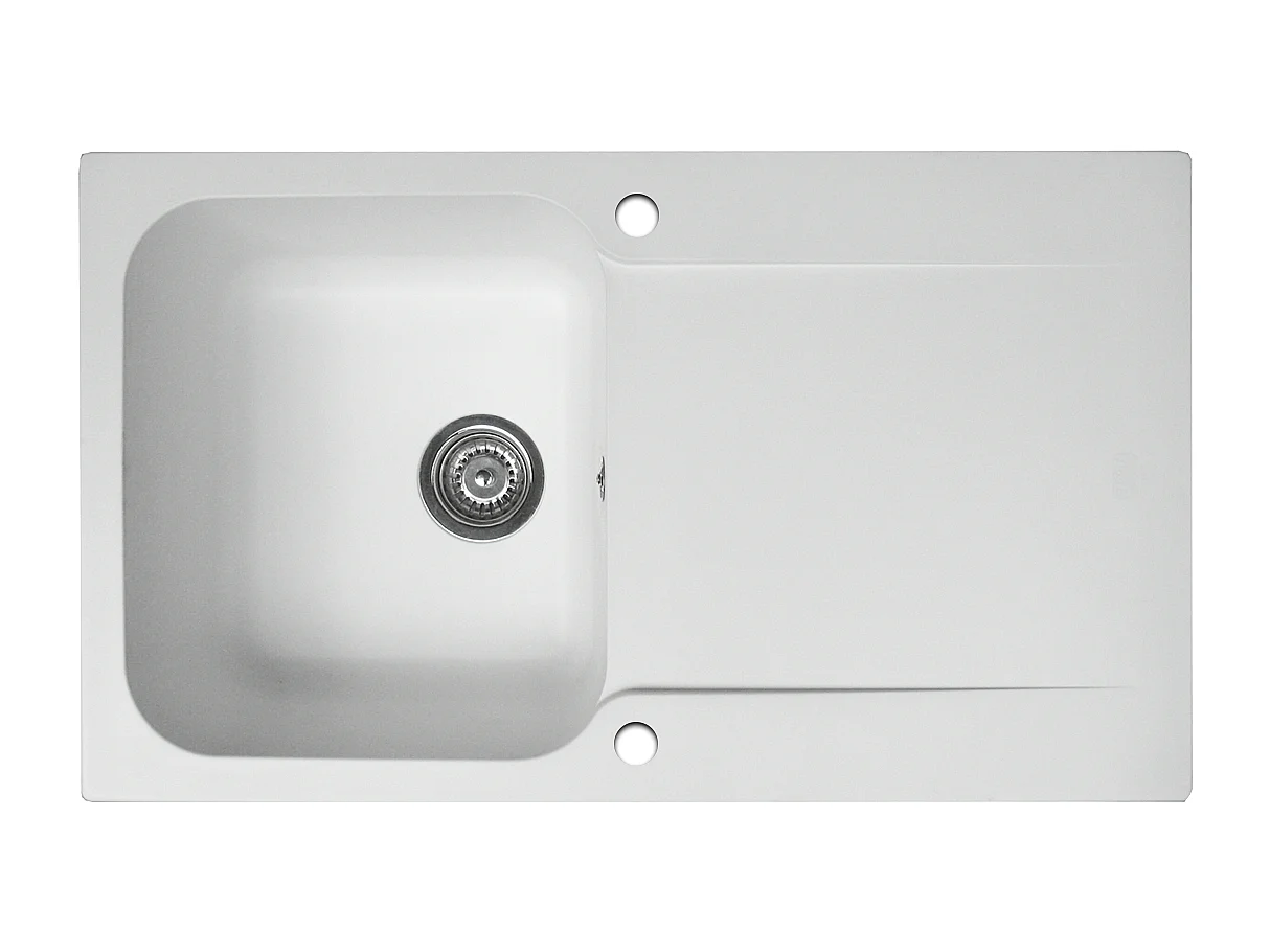 Lisse lavello reversibile 1 vasca 1 sgocciolatoio in resina bianca Essebagno