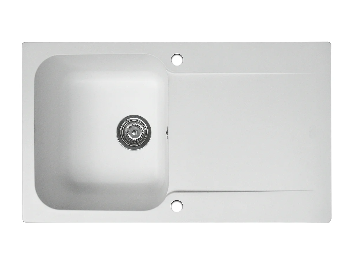 Lisse évier réversible 1 cuve 1 égouttoir en résine blanc - Essebagno