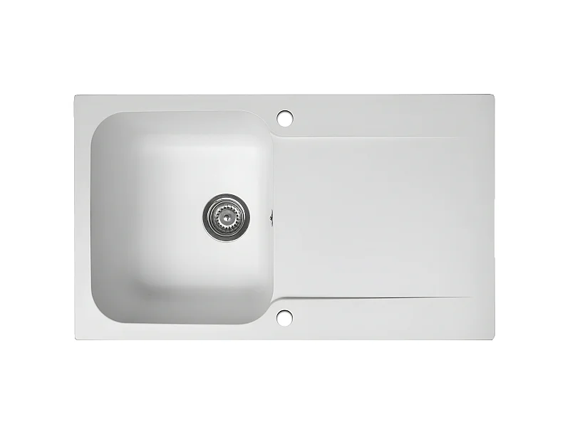 Lisse évier réversible 1 cuve 1 égouttoir en résine blanc - Essebagno