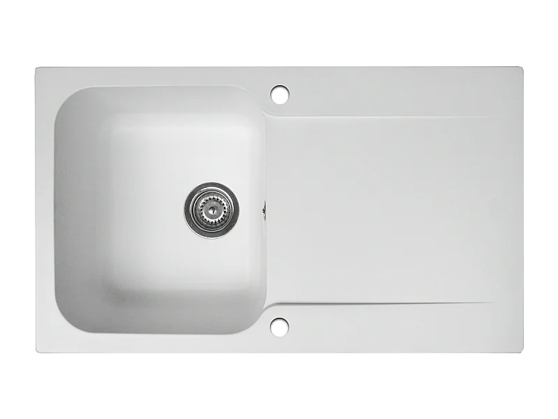 Lisse évier réversible 1 cuve 1 égouttoir en résine blanc - Essebagno