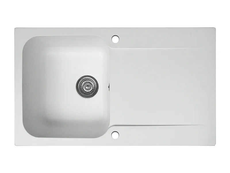 Lisse évier réversible 1 cuve 1 égouttoir en résine blanc - Essebagno