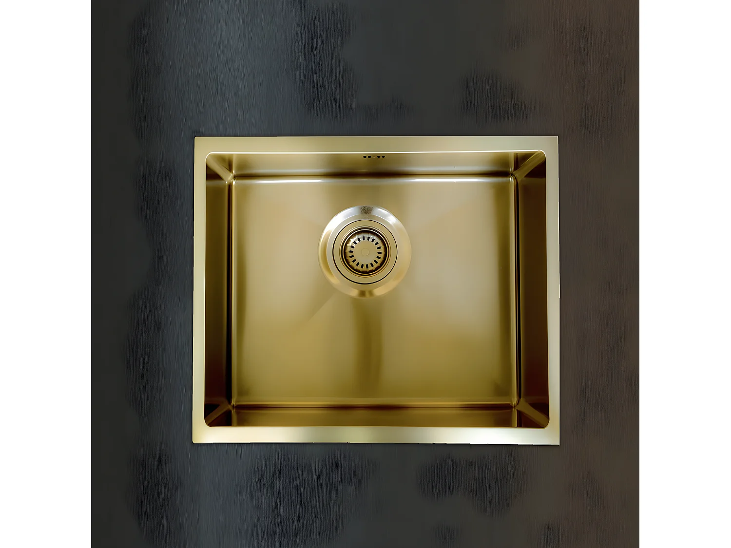 Luisa évier 1 cuve seule 55x45 en inox or brossé - Essebagno