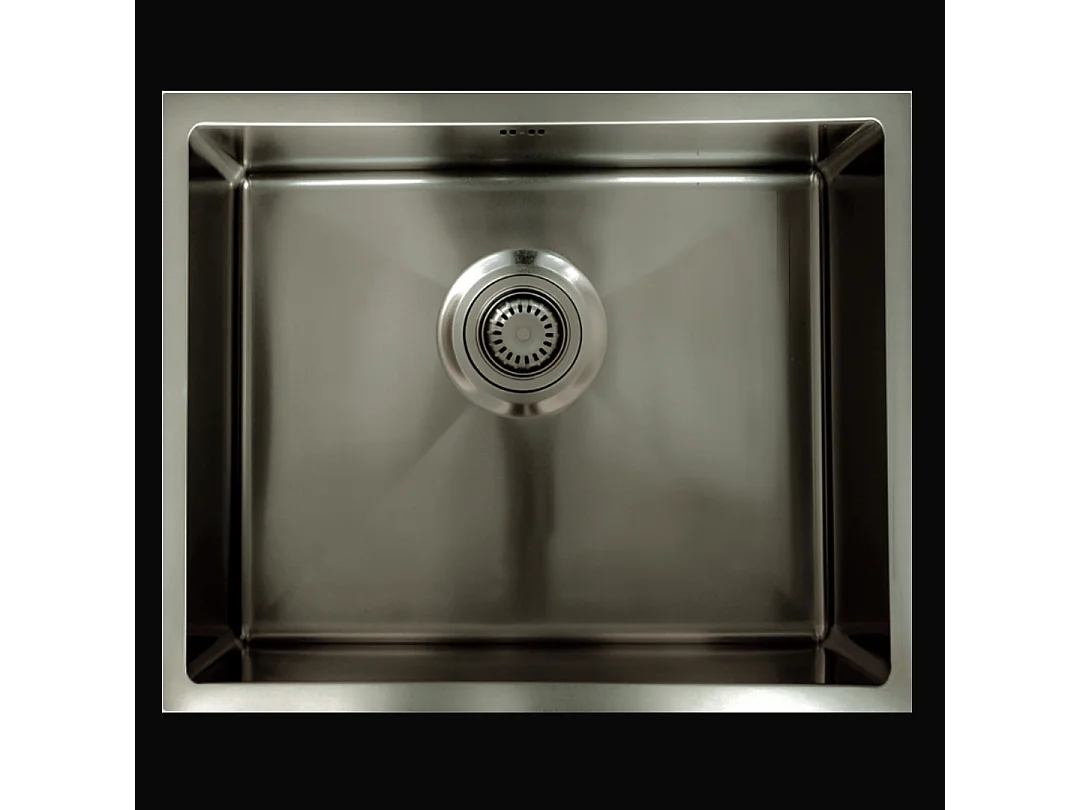 Lavello Luisa 1 vasca 55x45 in acciaio inox grigio gun metal Essebagno