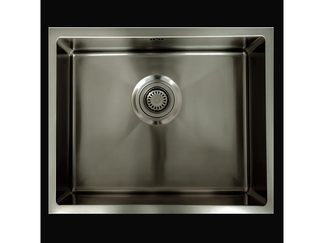 Lavello Luisa 1 vasca 55x45 in acciaio inox grigio gun metal Essebagno