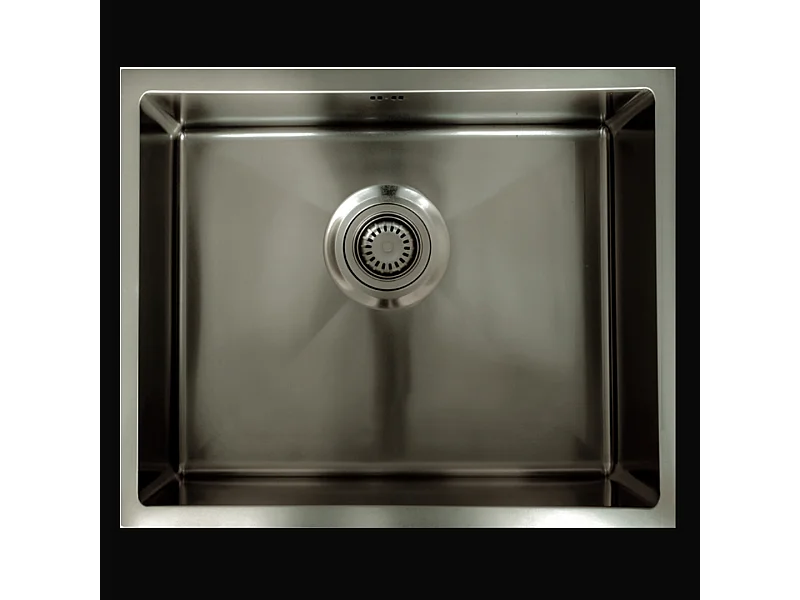 Fregadero Luisa 1 cubeta 55x45 en acero inoxidable gris gun metal Essebagno