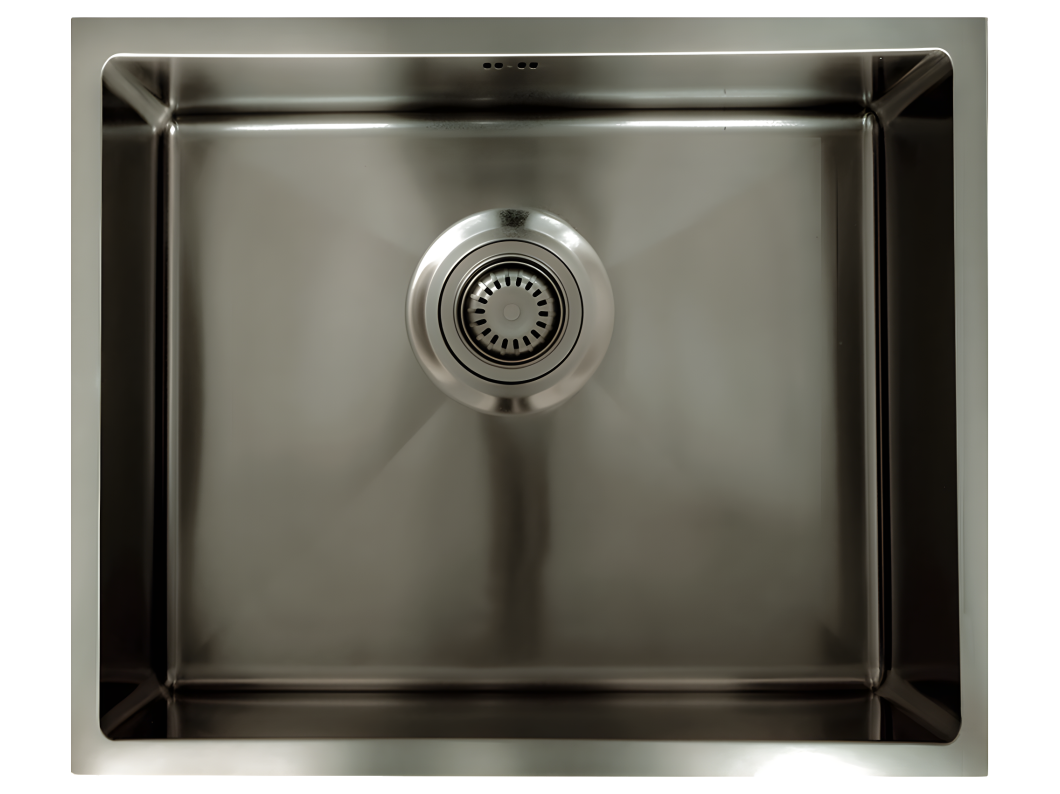 Fregadero Luisa 1 cubeta grande 55x45 en acero inoxidable gris gun metal Essebagno
