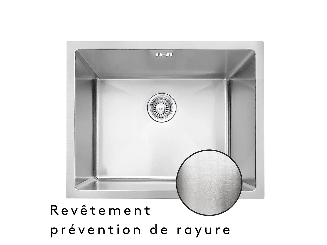 Luisa évier 1 cuve seule 55x45 en inox - Essebagno