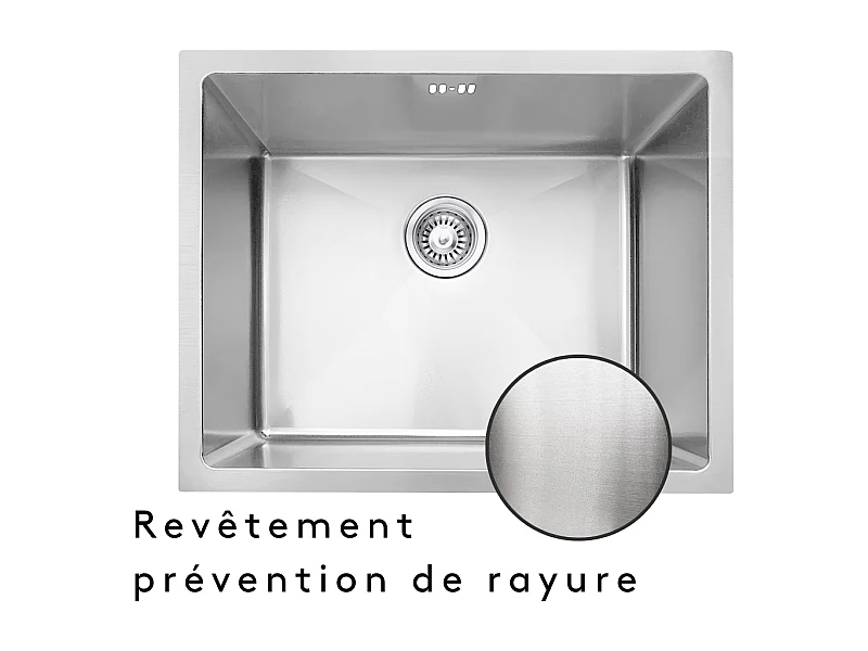 Luisa évier 1 cuve seule 55x45 en inox - Essebagno