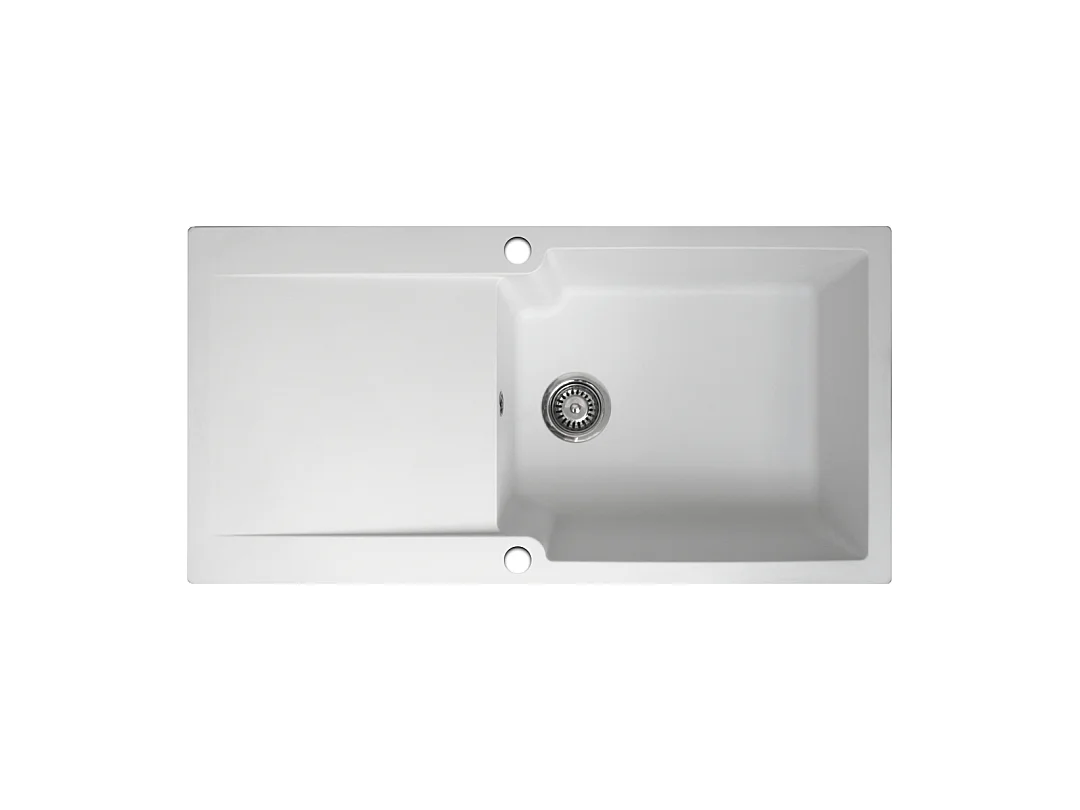 Lisse lava-loiça reversível 1 cuba grande 1 escorredor em resina branca Essebagno