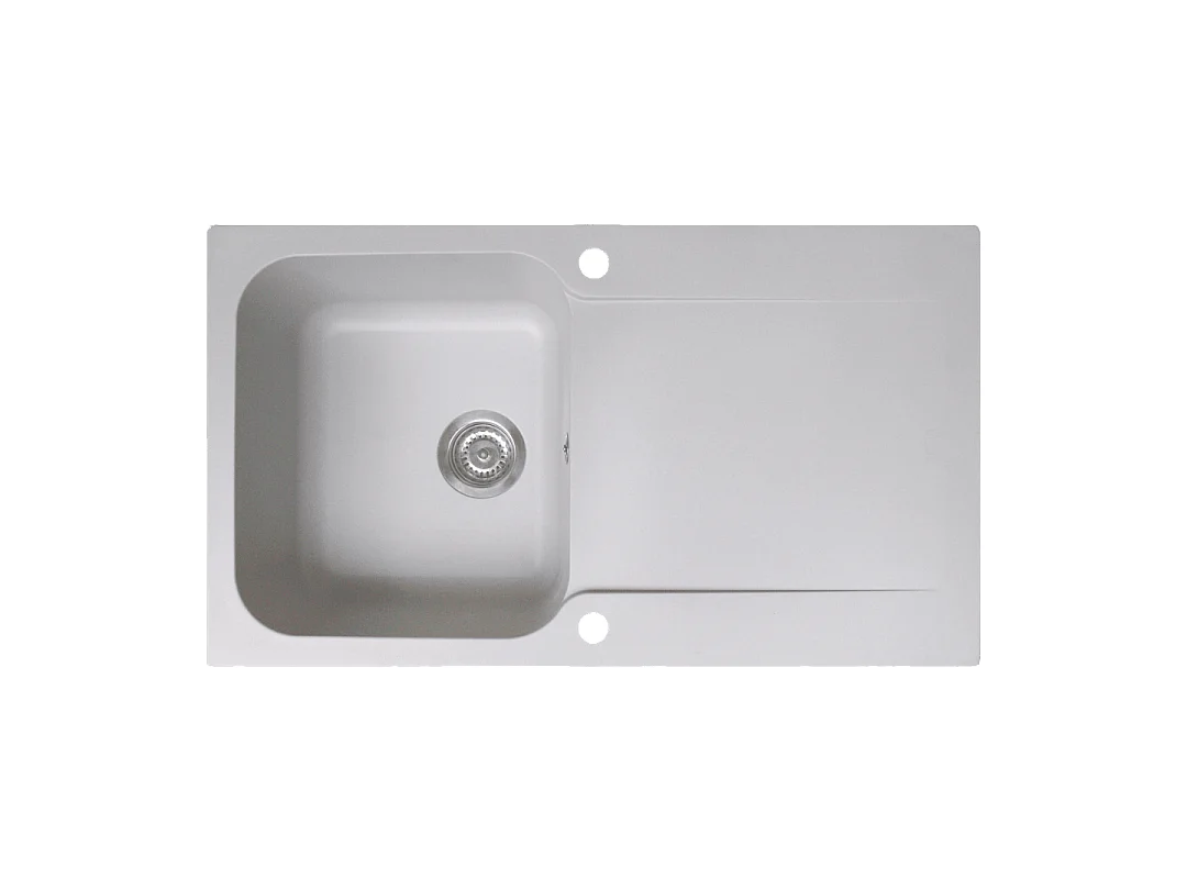 Lisse zlewozmywak dwustronny 1 komora 1 ociekacz z żywicy w kolorze szarym - Essebagno