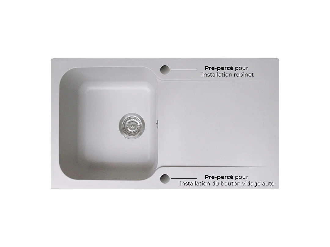 Lisse zlewozmywak dwustronny 1 komora 1 ociekacz z żywicy w kolorze szarym - Essebagno