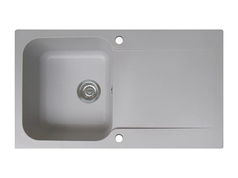 Lisse évier réversible 1 cuve 1 égouttoir en résine gris - Essebagno