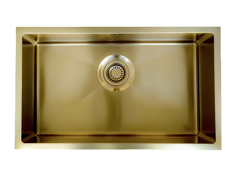 Luisa lavello 1 vasca grande 76x45 in acciaio inox spazzolato oro Essebagno