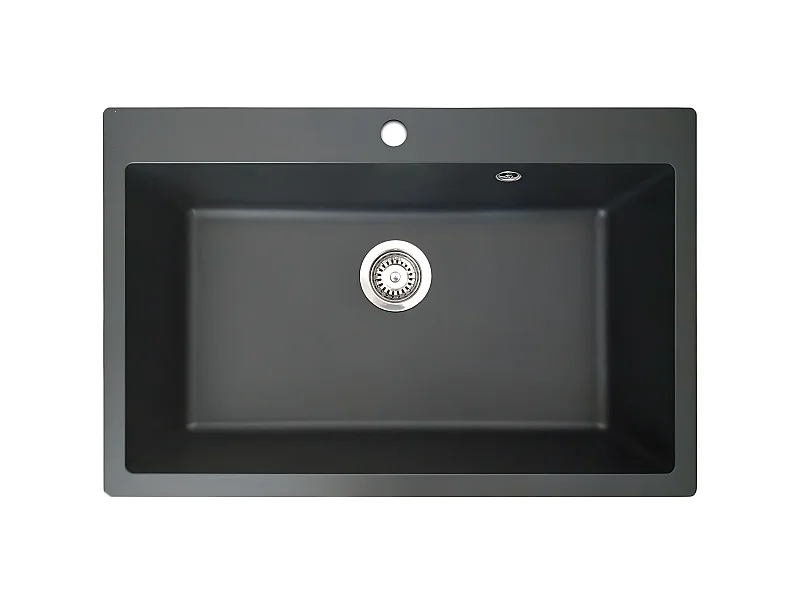 Sierra lavello a vasca grande singola 76x50 in resina nera Essebagno