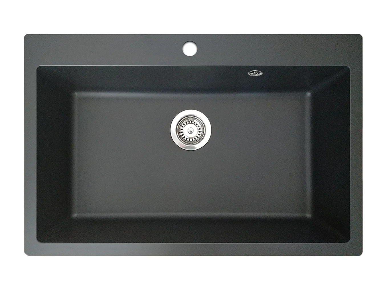 Sierra lavello a vasca grande singola 76x50 in resina nera Essebagno