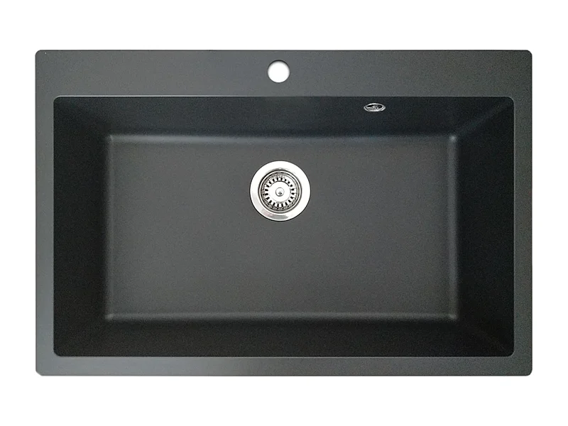 Sierra lavello a vasca grande singola 76x50 in resina nera Essebagno