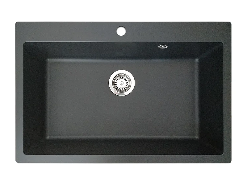 Sierra lavello a vasca grande singola 76x50 in resina nera Essebagno