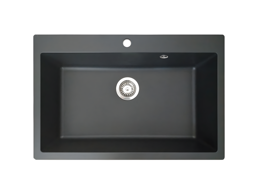 Sierra fregadero 1 cuenca grande solamente 76x50 en resina negra Essebagno