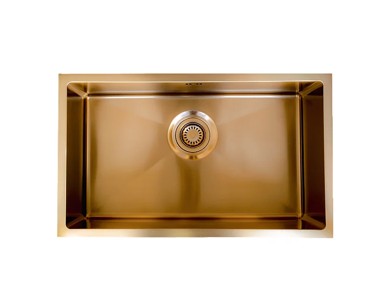 Luisa Lavello singolo 1 vasca grande 76x45 in acciaio inox spazzolato rame Essebagno