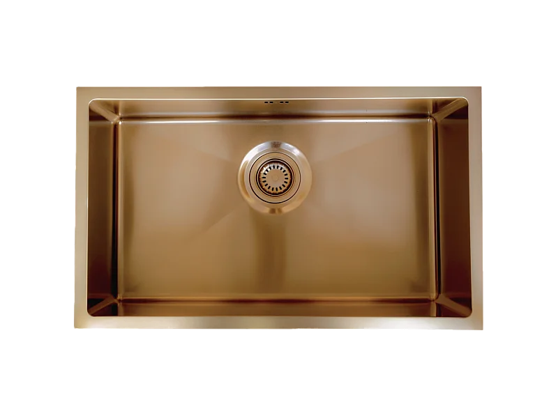 Luisa Spüle 1 großes Becken allein 76x45 aus Edelstahl Kupfer gebürstet Essebagno