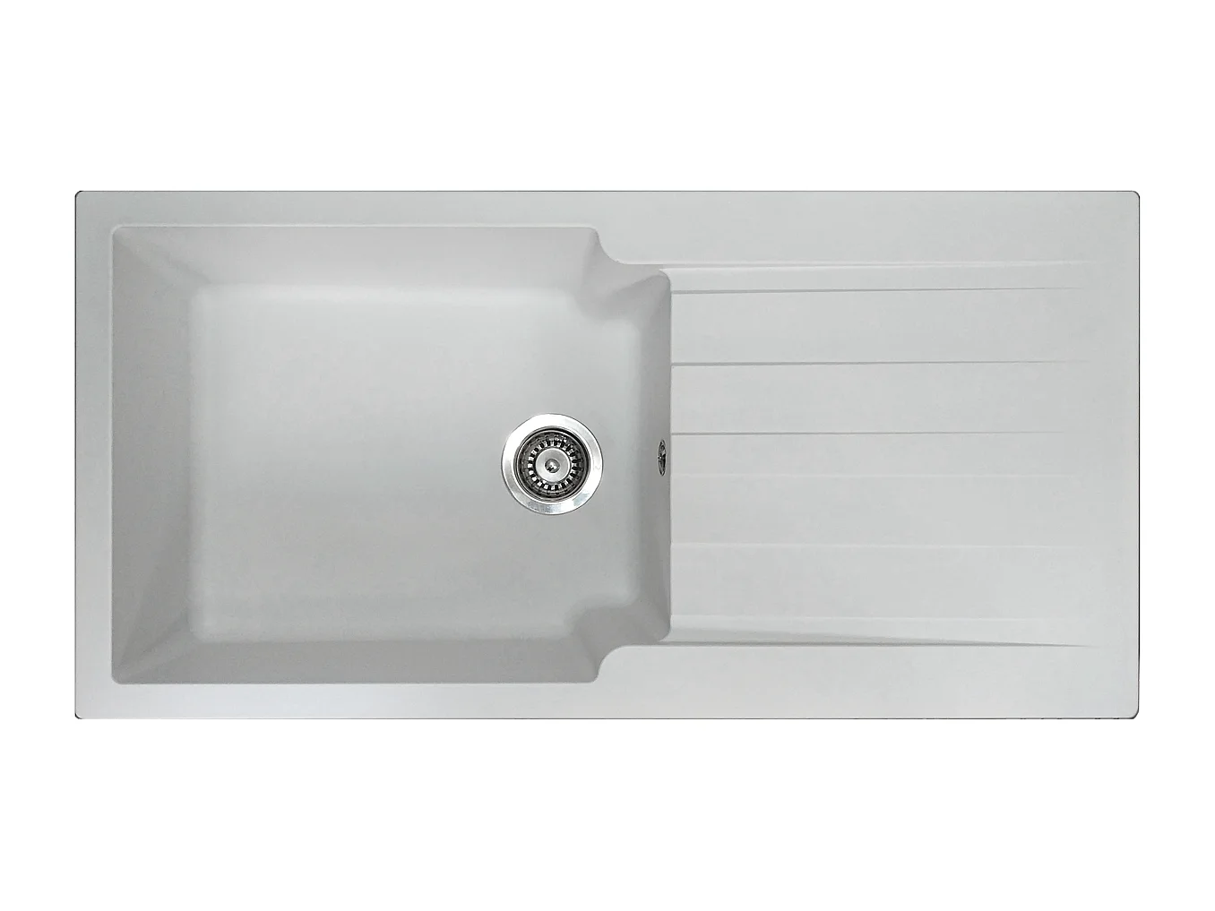 Sierra Lavello a 1 vasca grande con scolapiatti in resina bianco Essebagno