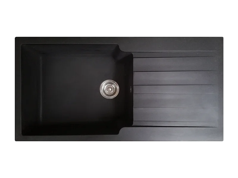 Sierra Lavello a 1 vasca grande con scolapiatti in resina nera Essebagno