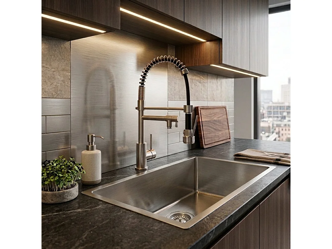 Luisa Fregadero 1 seno grande 76x45 en acero inoxidable Essebagno