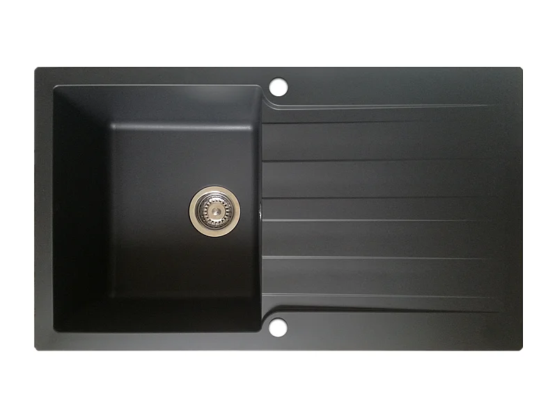 Sierra Spülbecken 1 Becken mit Abtropffläche aus schwarzem Kunststoff Essebagno