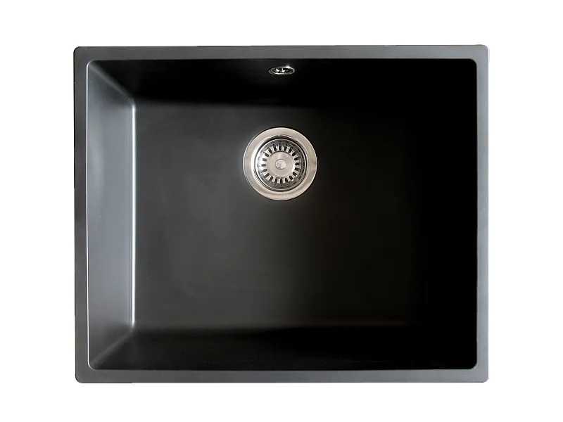 Sierra Spüle mit 1 Becken 54x44 aus schwarzem Kunstharz Essebagno