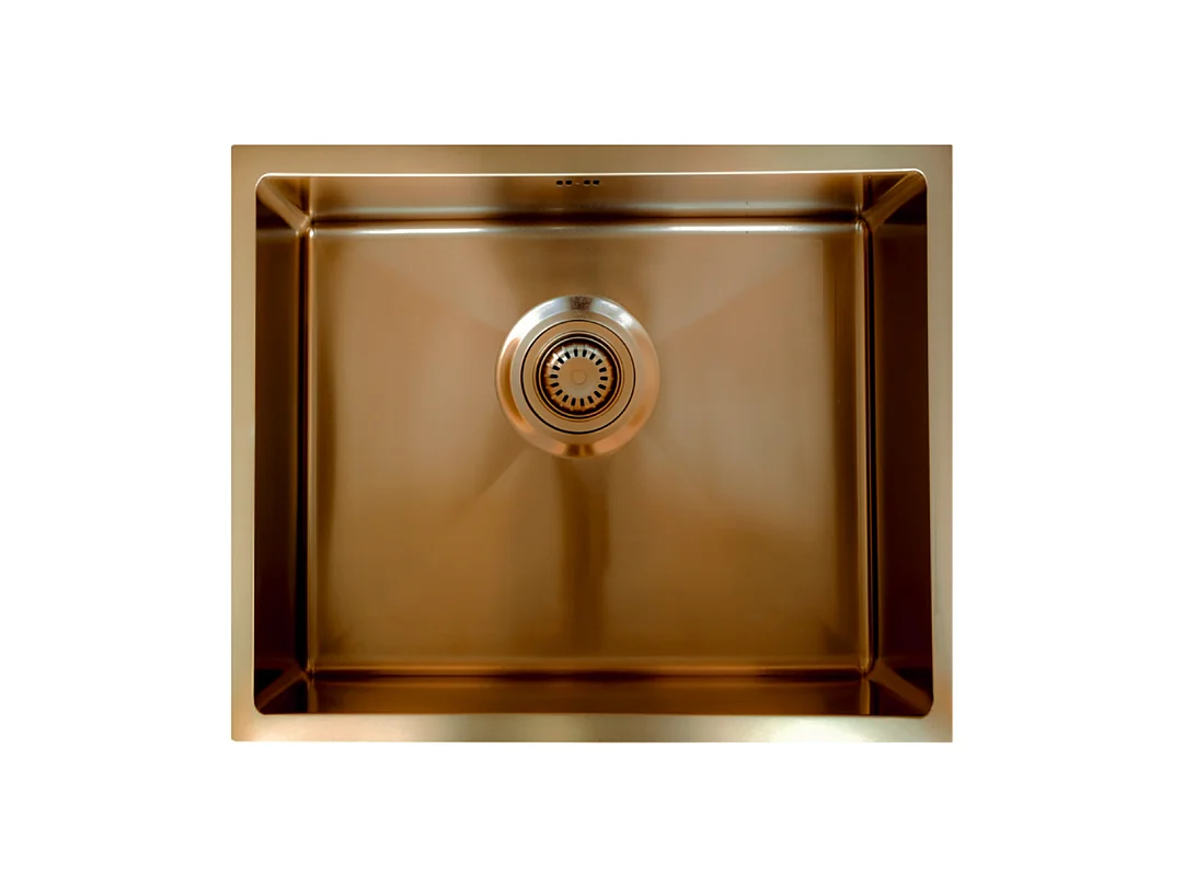 Luisa évier 1 cuve seule 55x45 en inox cuivre brossé - Essebagno
