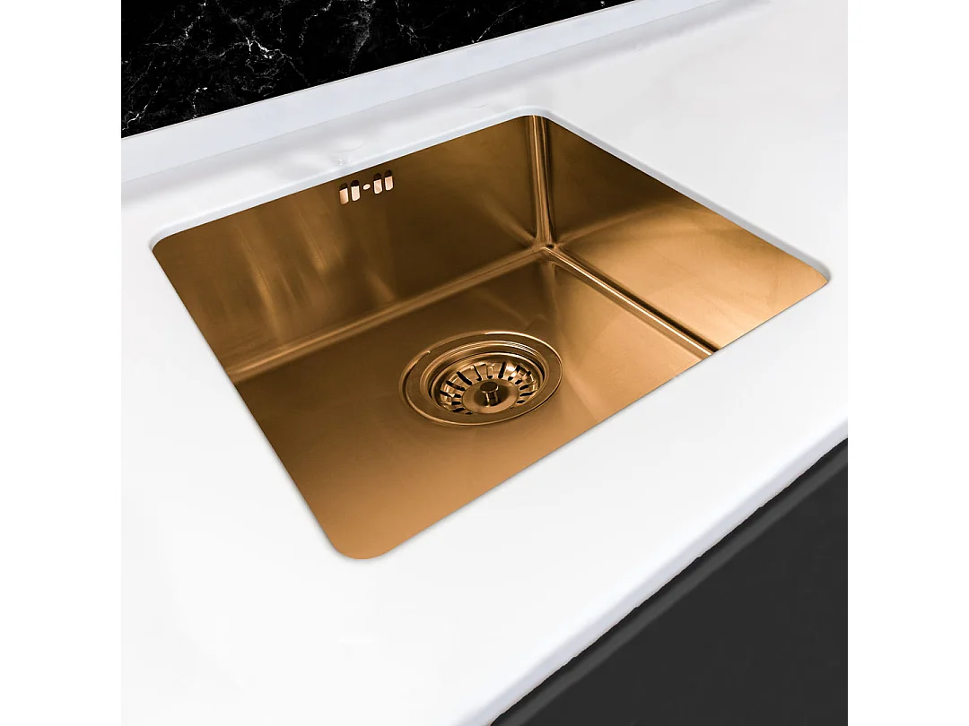 Luisa fregadero 1 cubeta 55x45 en acero inoxidable cobre cepillado Essebagno