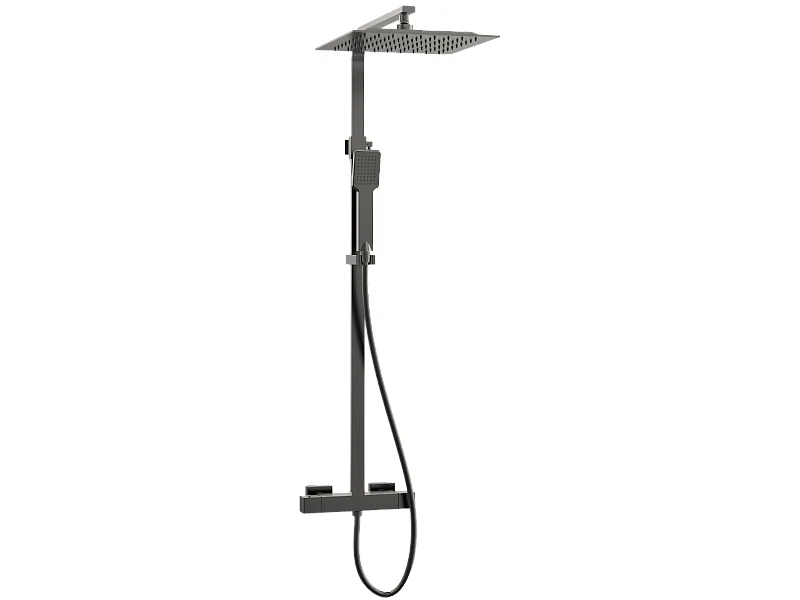 Quartos 300 Duschsäule grau gun metal mit Thermostat Essebagno