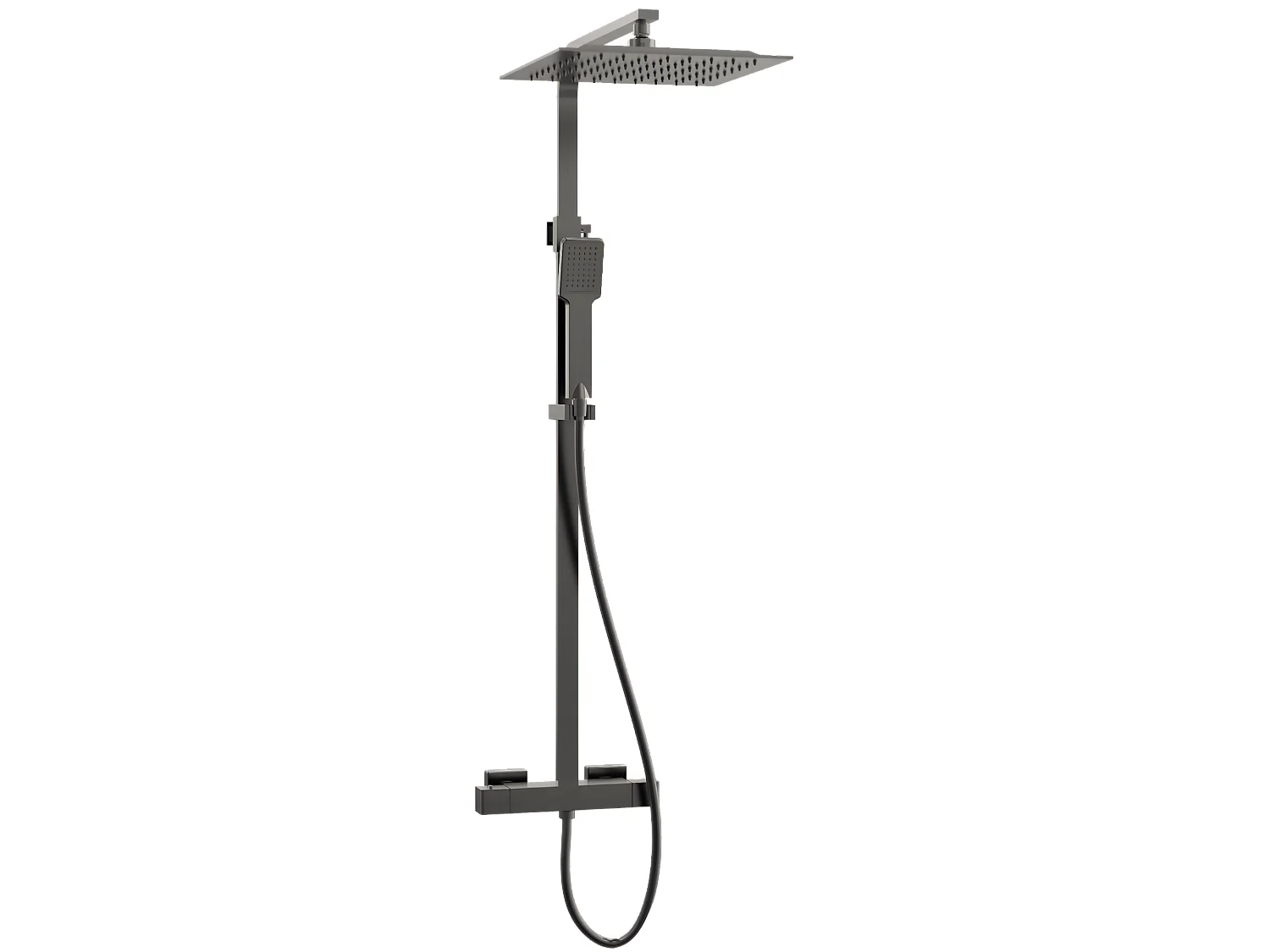 Quartos 300 Duschsäule grau gun metal mit Thermostat Essebagno