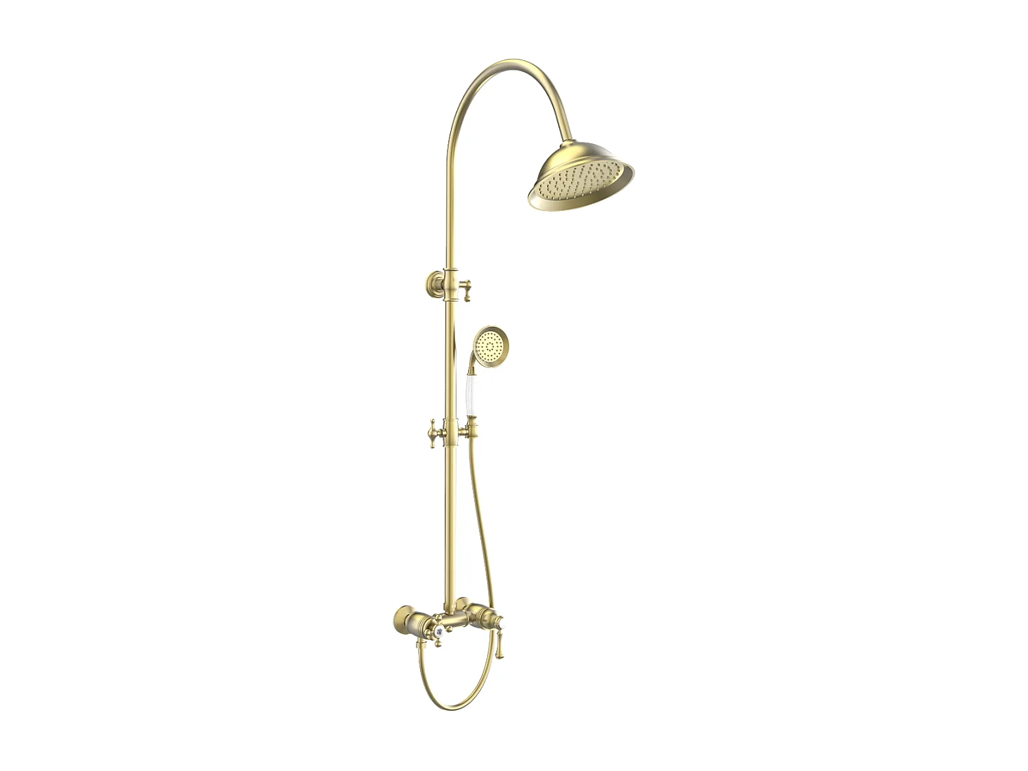 Leeds mechanische Retro-Duschsäule gebürstetem Gold Essebagno