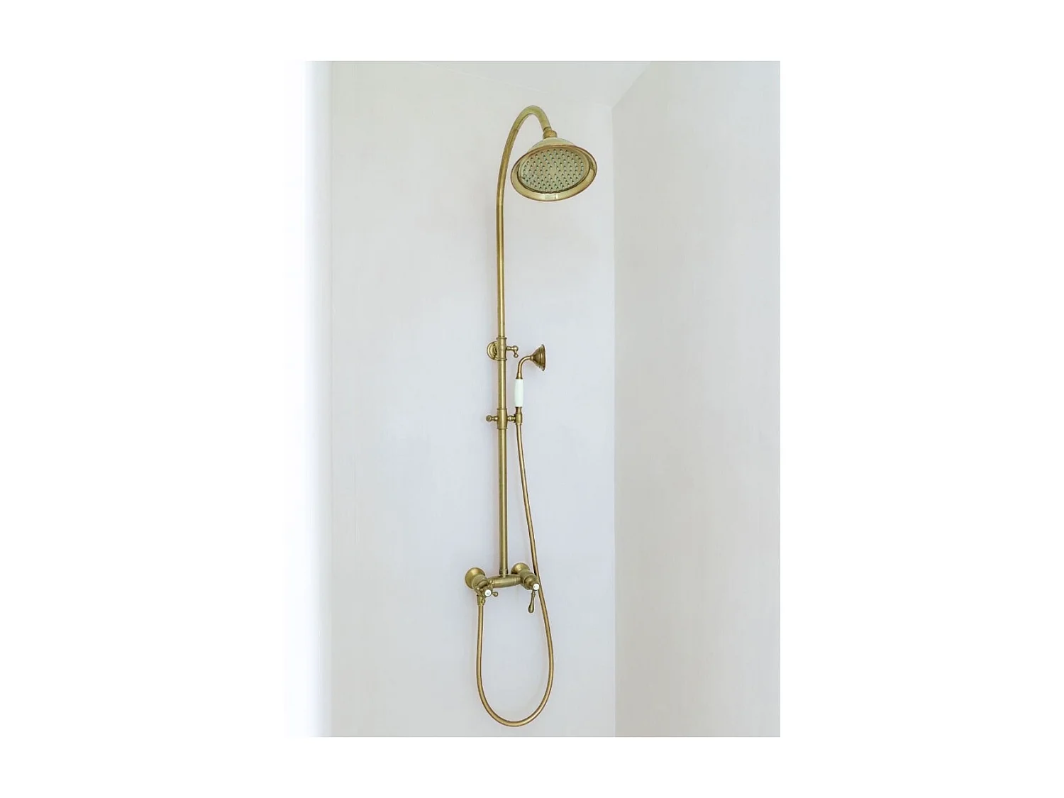 Leeds mechanische Retro-Duschsäule gebürstetem Gold Essebagno