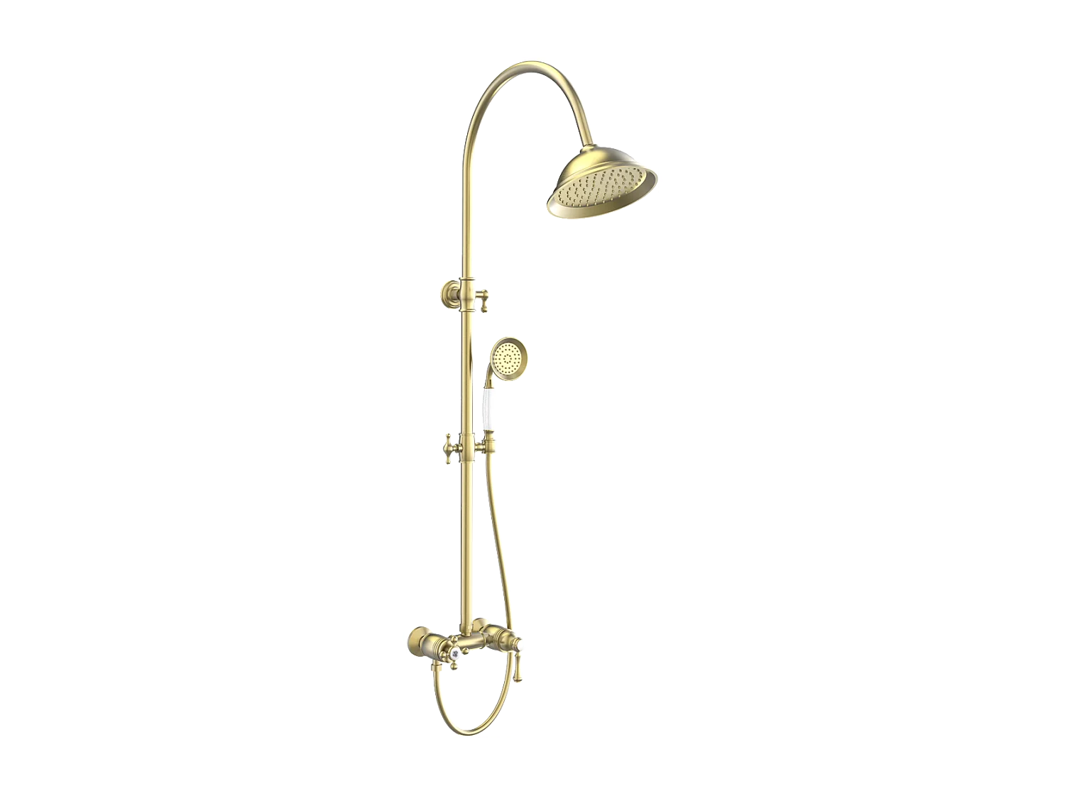 Leeds mechanische Retro-Duschsäule gebürstetem Gold Essebagno