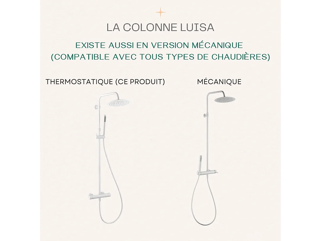Luisa II Thermostat-Duschsäule weiß Essebagno