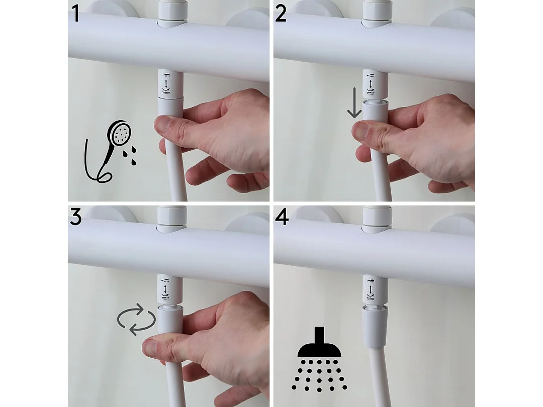 Luisa colonne de douche mécanique gris gun métal - Essebagno